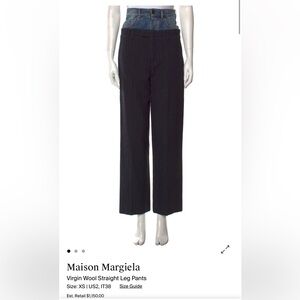 Maison Martin Margiela Blue and Black Wide Leg Pants